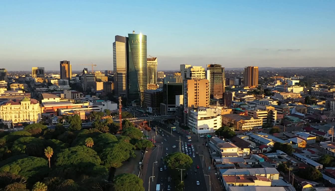 Aerial view of Nairobi CBD and Kencom House